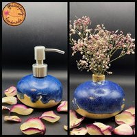 Seifenspender Oder Vase Blau Matt Flach Aus Keramik von africanfairy