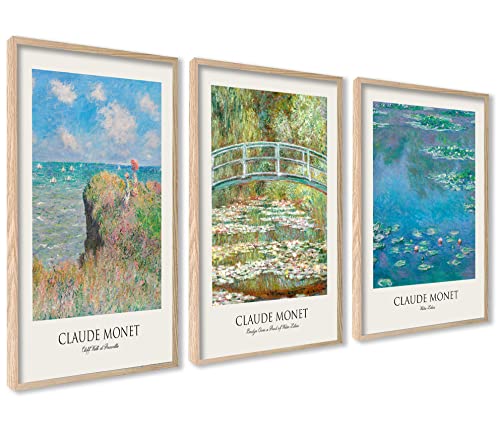 ag.art deco Kunstdruck Poster Set | 3 Stück DIN A4 21x30cm | Botanische Wasserlilien Paintings Claude Monet Wanddeko | ohne Rahmen ag.art deco Kunstdruck Poster Set | 3 Stück DIN A4 21x30cm | Botanische Wasserlilien Paintings Claude Monet Wanddeko | ohne Rahmen von ag.art deco