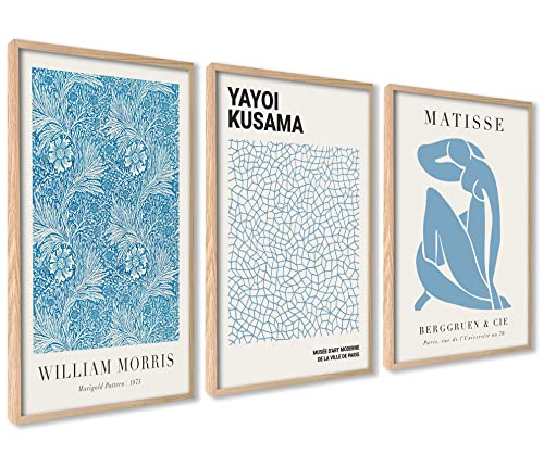 ag.art deco Poster Set Yayoi Kusama Matisse | 3 Stück 30x40cm | Gemälde Bild Bunte Linien Poster Surrealismus Wanddeko Abstrakter Expressionismus | ohne Rahmen von ag.art deco
