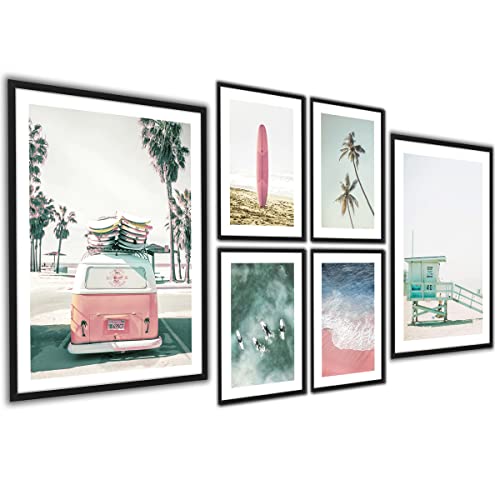 Sommer Poster Set | Wanddeko Wohnzimmer & Schlafzimmer | 6 moderne Wandbilder | Bilder Strand, Meer, Palmen, Surf, Beach, Ocean | 2x 40x50 + 4x A4 | ohne Bilderrahmen Sommer Poster Set | Wanddeko Wohnzimmer & Schlafzimmer | 6 moderne Wandbilder | Bilder Strand, Meer, Palmen, Surf, Beach, Ocean | 2x 40x50 + 4x A4 | ohne Bilderrahmen von ag.art deco