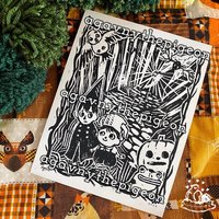 Over The Garden Wand Handgestempelter Kunstdruck von agavnythepigeon