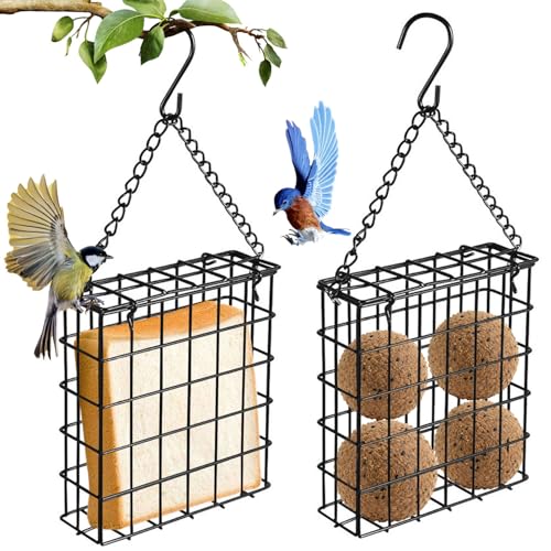 agctrler 2 Stück Meisenknödelhalter Vogelfutterstation aus Metall mit S-Haken, Vogelfutterspender zum aufhängen, Vogelfutterstation Futterspender für Wildvögel Garten, Spatzen, Schwarz agctrler 2 Stück Meisenknödelhalter Vogelfutterstation aus Metall mit S-Haken, Vogelfutterspender zum aufhängen, Vogelfutterstation Futterspender für Wildvögel Garten, Spatzen, Schwarz von agctrler