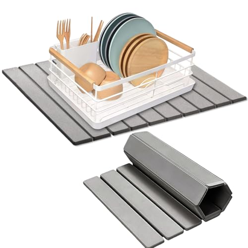 agctrler Abtropfmatte Geschirr 60x40cm, Wasserabsorbierende Kieselgur Matte Küche, Faltbare Spülbeckenmatte Abtropfmatte Kaffeemaschine Schnelltrocknende Matte Küche für Geschirr Tassen agctrler Abtropfmatte Geschirr 60x40cm, Wasserabsorbierende Kieselgur Matte Küche, Faltbare Spülbeckenmatte Abtropfmatte Kaffeemaschine Schnelltrocknende Matte Küche für Geschirr Tassen von agctrler
