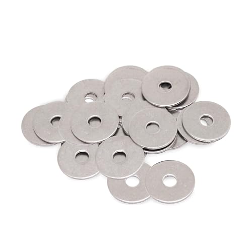 aghoer 30 Stück Groß Flach Beilagscheiben, A2 Karosseriescheiben, M6 x 25 mm, 304 Edelstahl, Flachwaschmaschine von aghoer