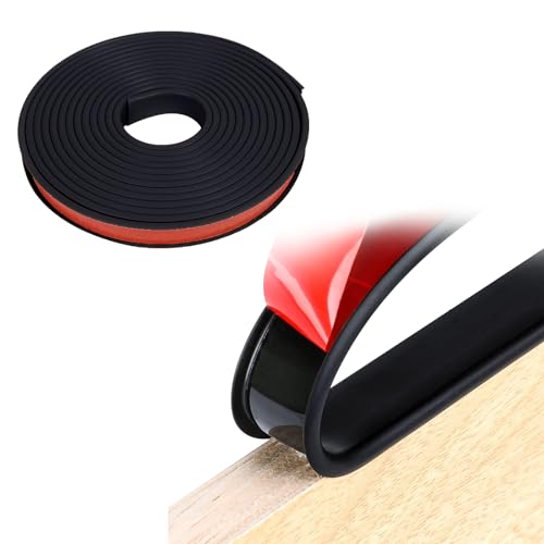 5M U-Form Selbstklebend Möbelkantenband, 16 mm Flexible TPE Faltbarer Kantenschutz, Umleimer Furnierklebeband, für Tisch, Schrank Schutz&Reparatur, Schwarz von aghoer
