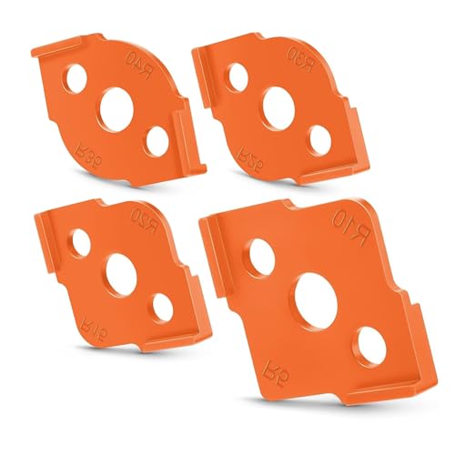 Frässchablonen für Oberfräse, 4 Stück Radius Jig Router Templates, Eckradiusfrässchablonen, für Holzbearbeitungswerkzeug (R5 R10 R15 R20 R25 R30 R35 R40) von aghoer