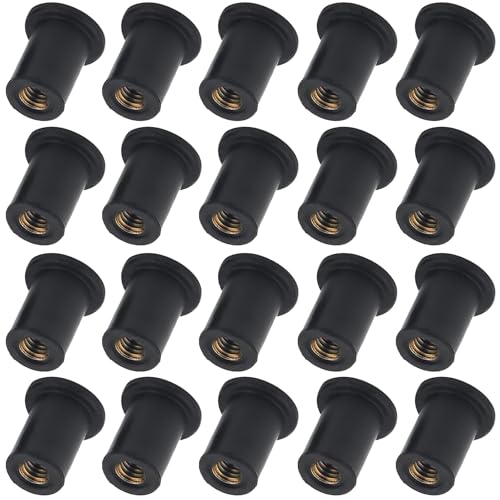 Gummimutte, M5 Gummi Well Mutter Sortiment, 20 Stück Rubber Well Nuts, Brass Nuts, Kajak Well Nuts, Gummi Muttern, Gummi NutmutternFür Motorräder Kajak Kanu von aghoer
