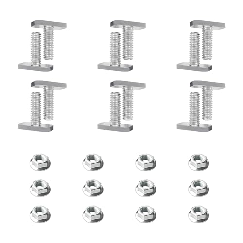 Hammerkopfschrauben M10 x 25 mm, 12 Stück Ankerschienenschrauben Edelstahl A2-70 mit Flanschmuttern Befestigung, für Photovoltaik Montageschiene, PV Anlagen von aghoer