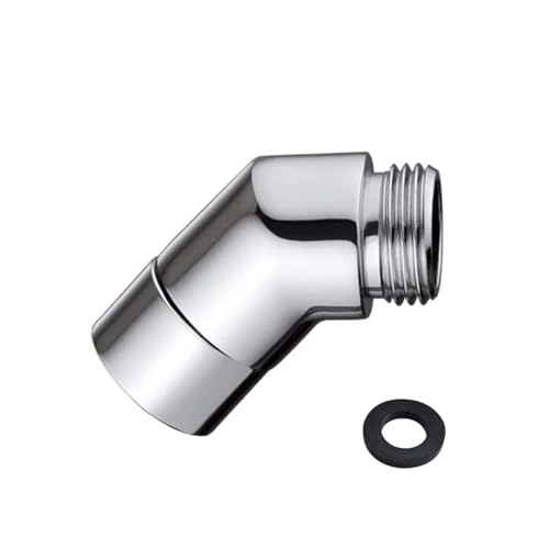 Handbrause Adapter 135 Grad, 1/2 Zoll Brausearm-Winkelverbinder, Duschschlauch Adapter mit Unterlegscheiben für Handbrause Beweglich Duscharmanschluss von aghoer