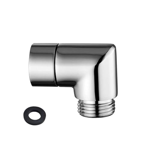 Handbrause Adapter 90 Grad, 1/2 Zoll Brausearm-Winkelverbinder, Duschschlauch Adapter mit Unterlegscheiben für Handbrause Beweglich Duscharmanschluss von aghoer