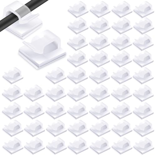 Kabelhalter, Kabelhalter selbstklebend, 60 Stücke transparent Mini Outdoor Kabelclip, Kabelclips Selbstklebend Kabelklemmen, Geeignet für die Bearbeitung von Drähten und Kabeln zwischen 0,1~0,5cm von aghoer