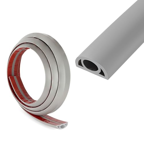Kabelkanal Selbstklebend, Kabelschacht 20mm (B) x 10mm (H) x 3-Meter Länge, Kabelbrücke für Stromkabel im Haushalt, Kabelschutz, Kabelabdeckung, Grau von aghoer