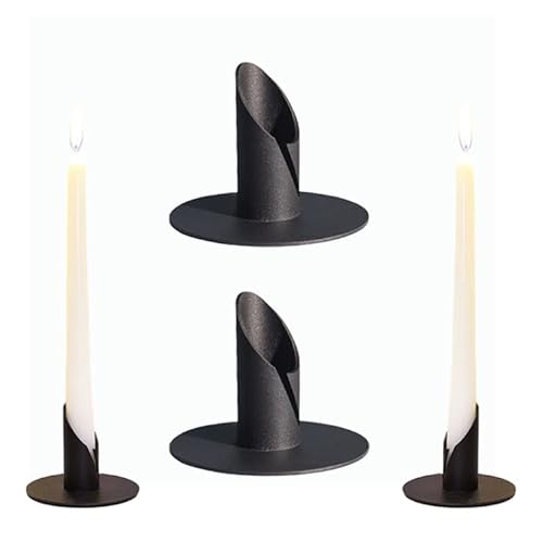 4 Stück Kerzenständer,Schwarze Retro Candlelight Dinner Kerzenhalter,Candlelight Dinner Kerzenhalter,für Wohn,Esszimmer und Schlafzimmerdekoration Kamindekoration von aghoer