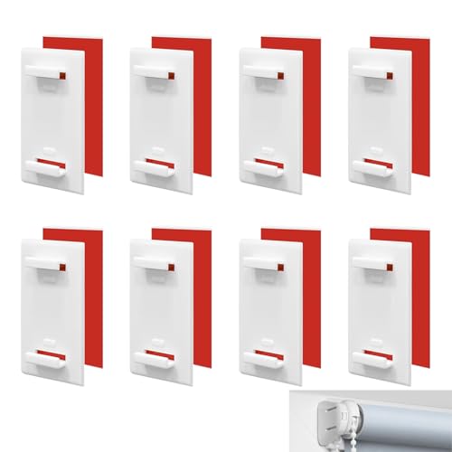 aghoer Klebehalter Kurz, 8 Stück, Ohne Bohren, Für Die Befestigung Am Feststehenden PVC Fenster, Rot, Kunststoff, Werkzeugfreie Installation aghoer Klebehalter Kurz, 8 Stück, Ohne Bohren, Für Die Befestigung Am Feststehenden PVC Fenster, Rot, Kunststoff, Werkzeugfreie Installation von aghoer