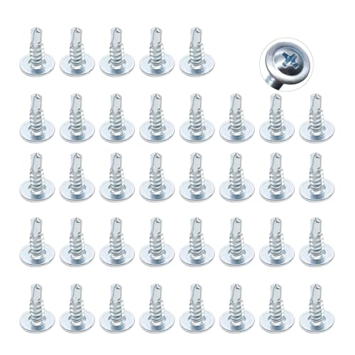 Selbstschneidende Schrauben, Rundkopf Blechschrauben, M4.2 * 13mm-200 PCS Selbstschneidend, 410 Edelstahl Selbstbohrende Schrauben für Blech-Holzbefestigung von aghoer