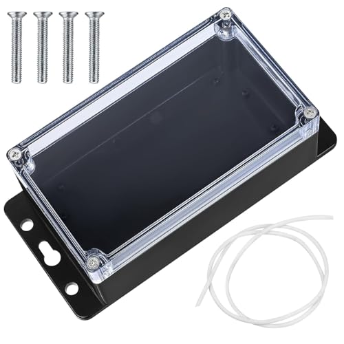 Wasserdichte Anschlussdose, IP65 Elektrische Projektbox Verteilerdose Staubdicht Wetterfest, ABS Kabelgehäuse Verteilerkasten für Indoor Outdoor Elektronikkabel schwarz transparent (20x12x7,5CM) von aghoer