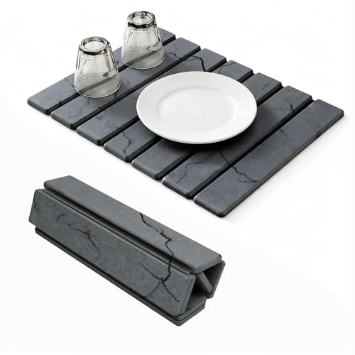 aghoer 40x30cm Abtropfmatte Geschirr Schnelltrocknend - Moderne steinmatte Diatomit Material Kitchen abtropfgestelle Mat für Geschirr, Spüle und Gemüse Trocknen aghoer 40x30cm Abtropfmatte Geschirr Schnelltrocknend - Moderne steinmatte Diatomit Material Kitchen abtropfgestelle Mat für Geschirr, Spüle und Gemüse Trocknen von aghoer
