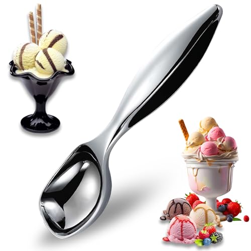1 Stück Eisportionierer Edelstahl,Verdicken Eislöffel Portionierer Die Größe Ist 17.6cm*4.5cm,Eiskugelportionierer Dauerhafter Eiskugelformer,Rund Glatt Eislöffel Edelstahl Ice Cream Scoop (Schwarz) von agogue
