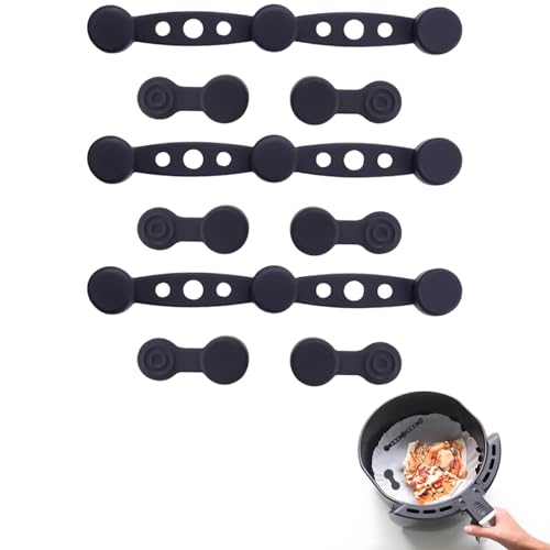 3 Stück Magnetische Silikonschnallen für Heißluftfritteusen für Heißluftfritteuse Verwendet Silikon-Schnallen-Set Pergamentpapier Vielseitiges Luftfritteusen-Werkzeug air fryer accessories Verhindern von agogue