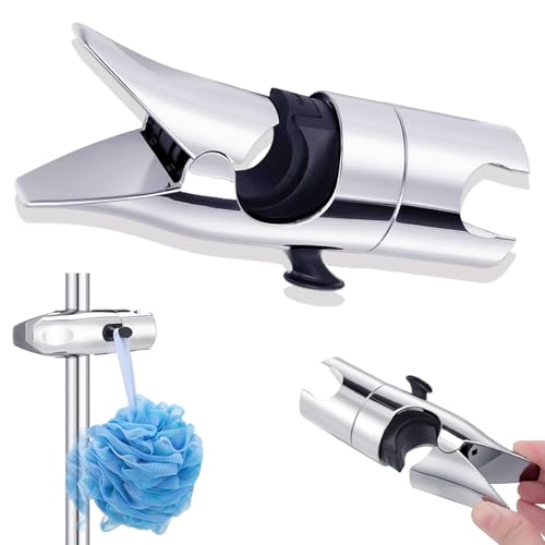 Ohne Bohren Duschkopfhalterung für Duschstange,Duschhalterung für Duschkopfs,Mit Haken Duschkopf Halterungen Duschbrause Halterung,360° Drehbar Handbrause Halterungs 18-25 Mm Halterungs Duschkopf von agogue