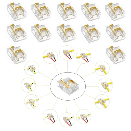 agogue 12 PCS COB LED Verbinder, LED Verbinder 2 Polig 8mm COB/SMD, 12 Transparent Verbindungsarten LED Strip Verbinder Keine Dunkle Zone, LED Streifen Verbinder für LED 2 Polige COB LED agogue 12 PCS COB LED Verbinder, LED Verbinder 2 Polig 8mm COB/SMD, 12 Transparent Verbindungsarten LED Strip Verbinder Keine Dunkle Zone, LED Streifen Verbinder für LED 2 Polige COB LED von agogue