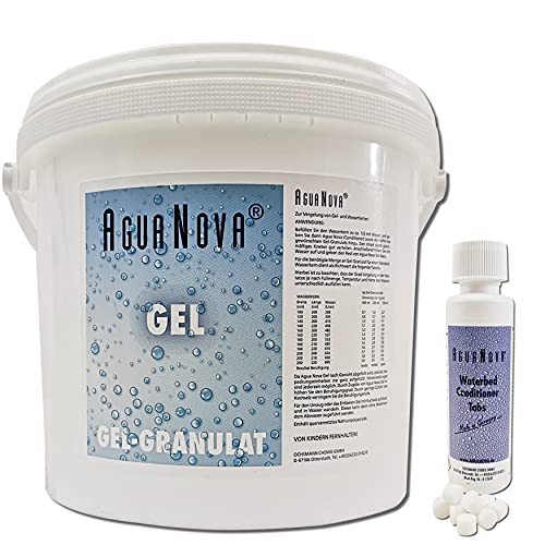 A.N. AGUA NOVA Wasserkern Vergelung in Wasserbetten, Gelbetten - Wasserbett Gel Granulat Pulver + 40x Agua Nova Wasserbett Konditionierer Conditioner Tabs Tabletten (2.5) von aguanova