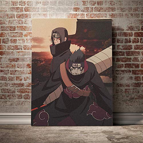 agwKE2 Itachi und Kisame Akatsuki Anime Leinwand Malerei Dekor Wandkunst Bilder Schlafzimmer Studie Zuhause Wohnzimmer Dekoration Drucke Poster / 60x80cm (kein Rahmen) von agwKE2