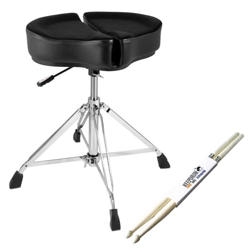 ahead SPG-HBL Spinal Glide Hydraulischer Schlagzeughocker mit keepdrum Drumsticks von ahead