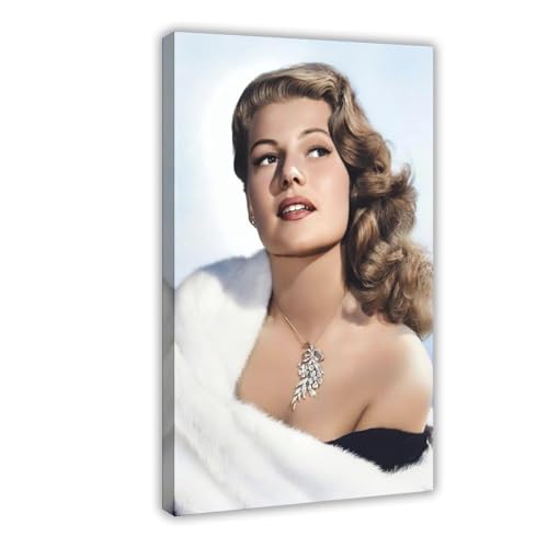 ahnld Rita Hayworth 1945 Glamour-Porträt-Leinwand-Poster, Wandkunst, Dekordruck, Gemälde für Wohnzimmer, Schlafzimmer, Dekoration, 50 x 75 cm von ahnld