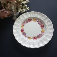 Copeland Spode Rose Briar, Vintage Beilagenteller, 3Er-Set, Closchel Korbform, Blumenband von ahummingbirdheirloom