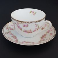 Teetasse Mit Untertasse, Vintage Adolf Persch, Brautrose, Eap Tschechoslowakei, Adh32, 4 Teetassen Verfügbar, Einzeln Verkauft, 1930Er Jahre von ahummingbirdheirloom