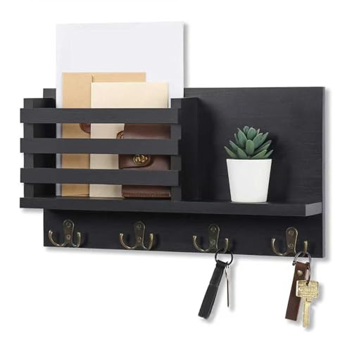 Wall Mount Key and Mail Holder Rustic Mail Organizer with 4 Double Key Hooks for Hallway Entryway Wall Mount Key and Mail Holder Rustic Mail Organizer with 4 Double Key Hooks for Hallway Entryway von aichilra