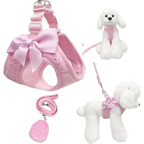 aichilra Hundegeschirr Kleine Hunde, Geschirr Katze mit Diamanten, Weiches Netzgewebe, Atmungsaktive Hundeweste mit Leine, Welpengeschirr für Kleine Hunde, Katzengeschirr, XS aichilra Hundegeschirr Kleine Hunde, Geschirr Katze mit Diamanten, Weiches Netzgewebe, Atmungsaktive Hundeweste mit Leine, Welpengeschirr für Kleine Hunde, Katzengeschirr, XS von aichilra