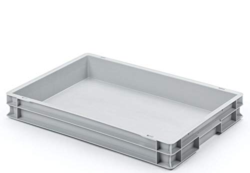 aidB Eurobehälter mit geschlossenen Griffen, 600 x 400 x 75 mm, stapelbar mit anderen Euroboxen von aidB