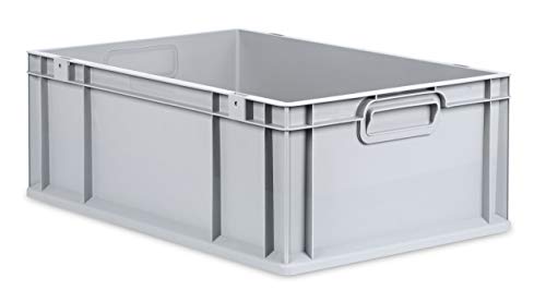 aidB Eurobox NextGen Grip, 600x400x220 mm, Griffe geschlossen, robuste Plastikbox aus Kunststoff mit ergonomischen Griffen, stapelbare Kunststoffkiste, ideal für die Industrie, 1St. von aidB