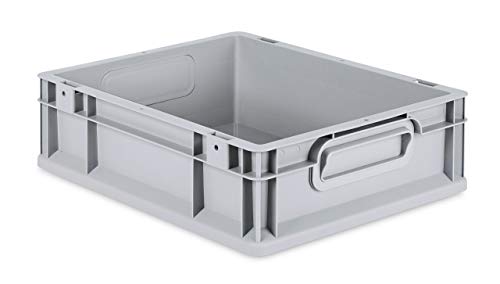 aidB Eurobox NextGen Grip, 400x300x120 mm, Griffe geschlossen, robuste Plastikbox aus Kunststoff mit ergonomischen Griffen, stapelbare Kunststoffkiste, ideal für die Industrie, 1St. von aidB