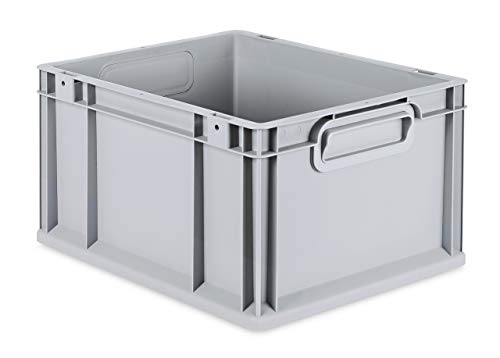 aidB Eurobox NextGen Grip, 400x300x220 mm, Griffe geschlossen, robuste Plastikbox aus Kunststoff mit ergonomischen Griffen, stapelbare Kunststoffkiste, ideal für die Industrie, 1St. von aidB