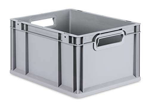 aidB Eurobox NextGen Grip, 400x300x220 mm, Griffe offen, robuste Plastikbox aus Kunststoff mit ergonomischen Griffen, stapelbare Kunststoffkiste, ideal für die Industrie, 1St. von aidB