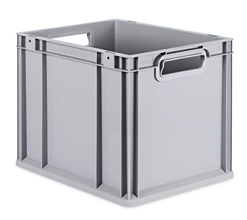 aidB Eurobox NextGen Grip, 400x300x320 mm, Griffe offen, robuste Plastikbox aus Kunststoff mit ergonomischen Griffen, stapelbare Kunststoffkiste, ideal für die Industrie, 1St. von aidB