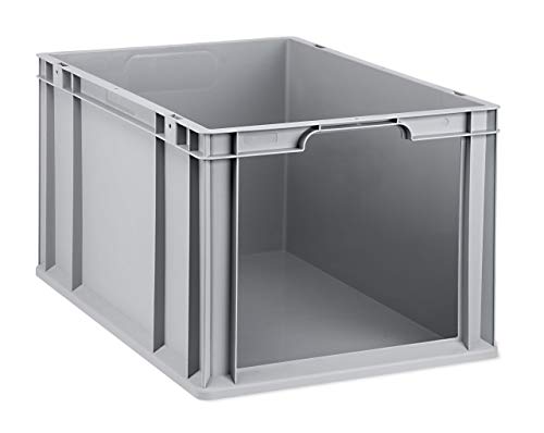 aidB Eurobox NextGen Store Front offen, 600x400x320 mm, robuste Regalbox mit Entnahmeöffnung, stapelbare Kunststoffkiste, ideal für die Industrie, 1 St von aidB