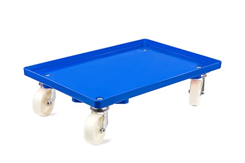 aidB Kunststoff Transportroller Geschlossen - Blau - mit Kunststoffräder, 4 Lenkrollen - Einzel von aidB