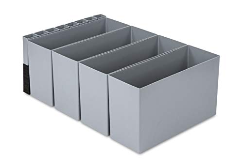 aidB NextGen Einsatzkasten Set "1/4 Unterteilung", 600 x 400 x 220 mm, ideal als Einsatz für Schubladen und NextGen Euroboxen von aidB