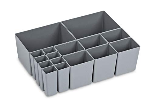 aidB NextGen Einsatzkasten Set "2+6+8 Kästen", 400 x 300 x 120 mm, ideal als Einsatz für Schubladen und NextGen Euroboxen Grau von aidB