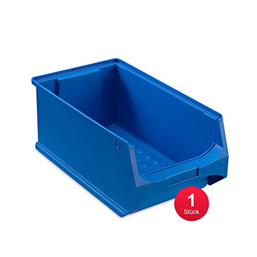 aidB Sichtlagerbox, stabile Stapelbox aus Kunststoff, Lagerbox, ideal für Kleinteile (4.0-350x200x150, Blau) von aidB