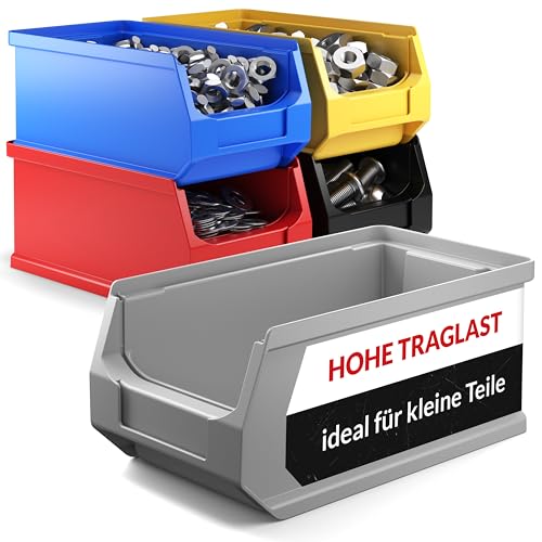 aidB Sichtlagerbox 175x100x75mm – Sortierboxen für Kleinteile – Lagerboxen für Werkstatt & Gewerbe – Kleinteilmagazin mit offener Front – Sortimentskasten für Schütten & Regalsysteme - Gr. 2.0 - Grau aidB Sichtlagerbox 175x100x75mm – Sortierboxen für Kleinteile – Lagerboxen für Werkstatt & Gewerbe – Kleinteilmagazin mit offener Front – Sortimentskasten für Schütten & Regalsysteme - Gr. 2.0 - Grau von aidB