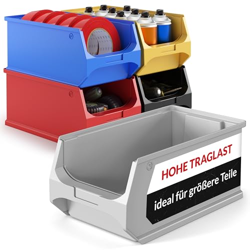 aidB Sichtlagerbox 350x200x150mm – Sortierboxen für Kleinteile – Lagerboxen für Werkstatt & Gewerbe – Kleinteilmagazin mit offener Front – Sortimentskasten für Schütten & Regalsysteme - Gr. 4.0 - Grau aidB Sichtlagerbox 350x200x150mm – Sortierboxen für Kleinteile – Lagerboxen für Werkstatt & Gewerbe – Kleinteilmagazin mit offener Front – Sortimentskasten für Schütten & Regalsysteme - Gr. 4.0 - Grau von aidB