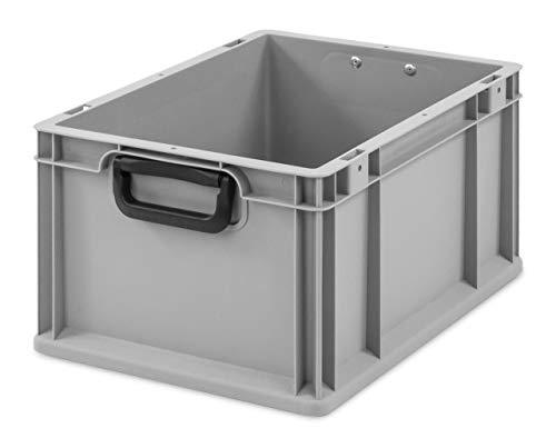 aidB Transportbox NextGen Portable Duo Eurobox mit handlichen Koffergriffen 400x300x220 mm, Transportkoffer mit Griffen von aidB