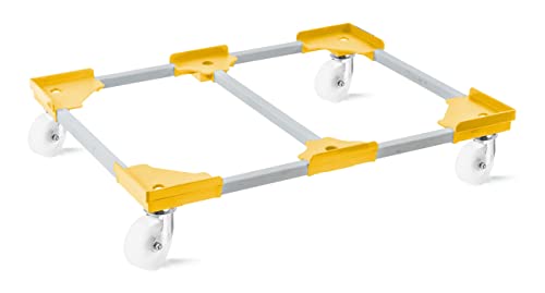 aidB Transportroller VARIABLE - 800x600-1x unterteilt - Kunststoffräder 4 Lenkrollen Gelb - 1St von aidB
