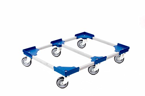 aidB Transportroller Variabel - 800x600-1x unterteilt - Gummiräder 6 Lenkrollen Blau von aidB