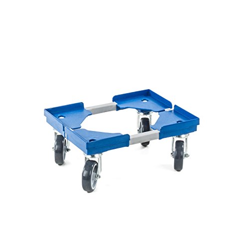 aidB Transportroller Variabel nicht unterteilt für Euroboxen mit 4 Gummilenkrollen, Blau, 400x300 mm, variabler Rollwagen zum Transport von Kisten, Praktischer Kistenroller aidB Transportroller Variabel nicht unterteilt für Euroboxen mit 4 Gummilenkrollen, Blau, 400x300 mm, variabler Rollwagen zum Transport von Kisten, Praktischer Kistenroller von aidB